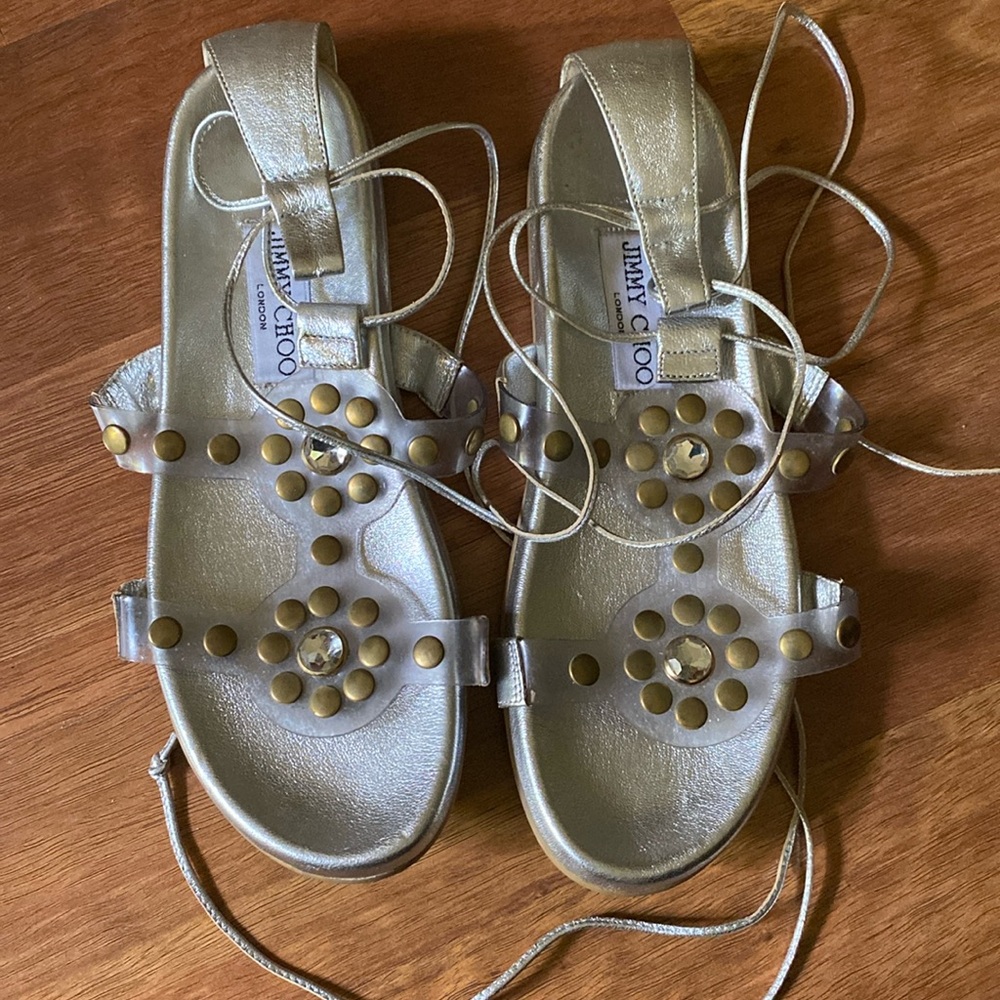 Jimmy Choo Silver Sandals